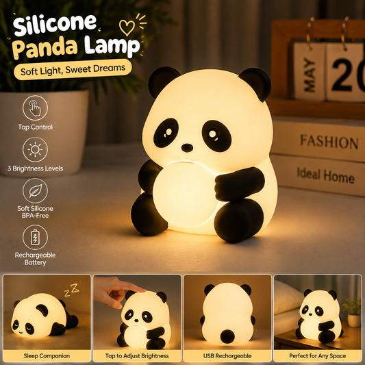 Silicone Panda Lamp – Cute Rechargeable Night Light