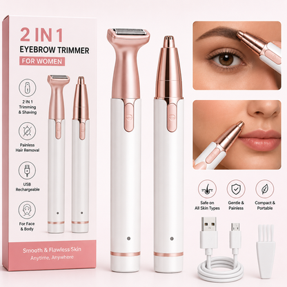 Zauq™ 2-in-1 Eyebrow & Facial Hair Trimmer