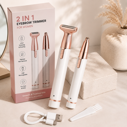 Zauq™ 2-in-1 Eyebrow & Facial Hair Trimmer