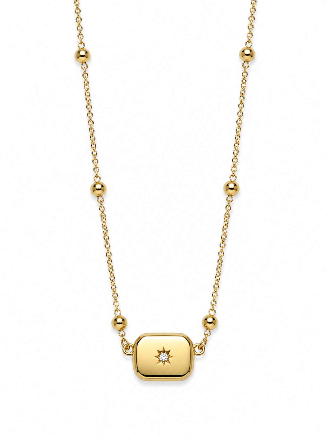 Gold Stainless Steel Dainty Pendant Necklace