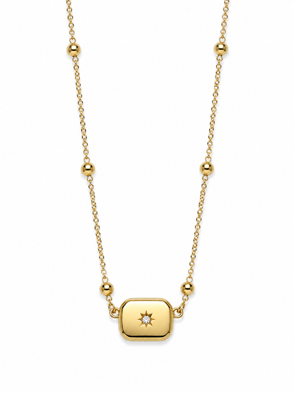 Gold Stainless Steel Dainty Pendant Necklace