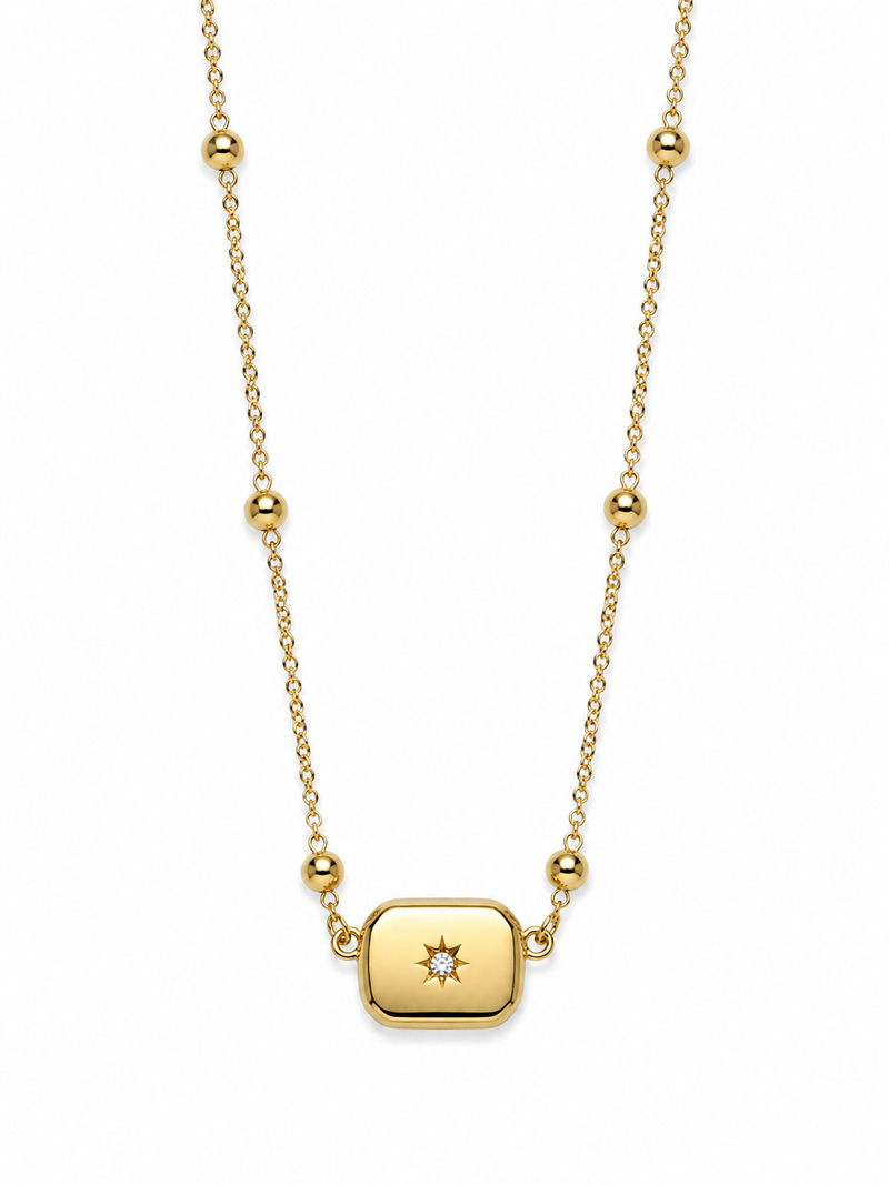 Gold Stainless Steel Dainty Pendant Necklace