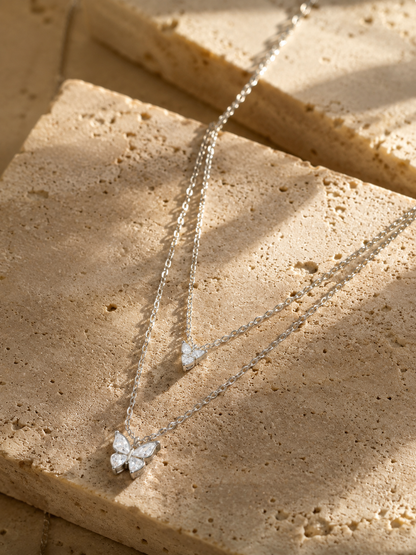 Butterfly Layered Pendant Necklace