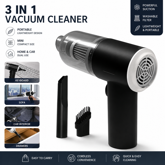 3-in-1 Portable Mini Vacuum Cleaner
