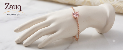 Pink Heart Crystal Bracelet