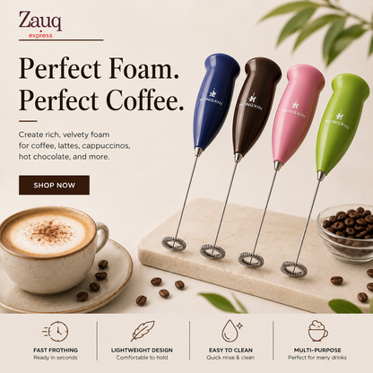 Transform everyday coffee into café-quality drinks with rich, silky foam. Lightweight, rechargeable, and designed for effortless frothing in seconds.