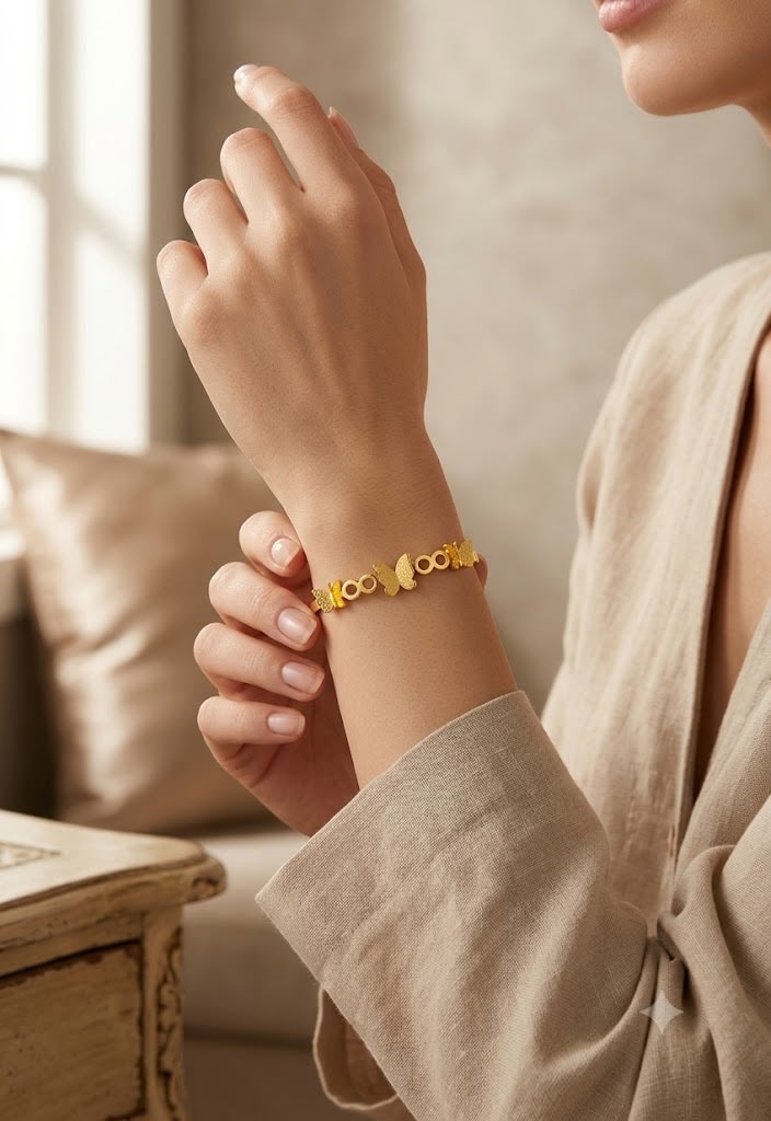 Butterfly Infinity Gold Bracelet