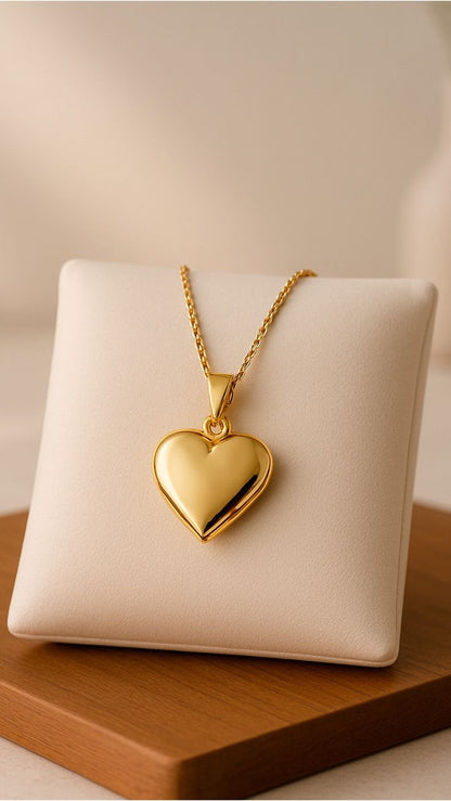 Gold Plated Heart Pendant Necklace