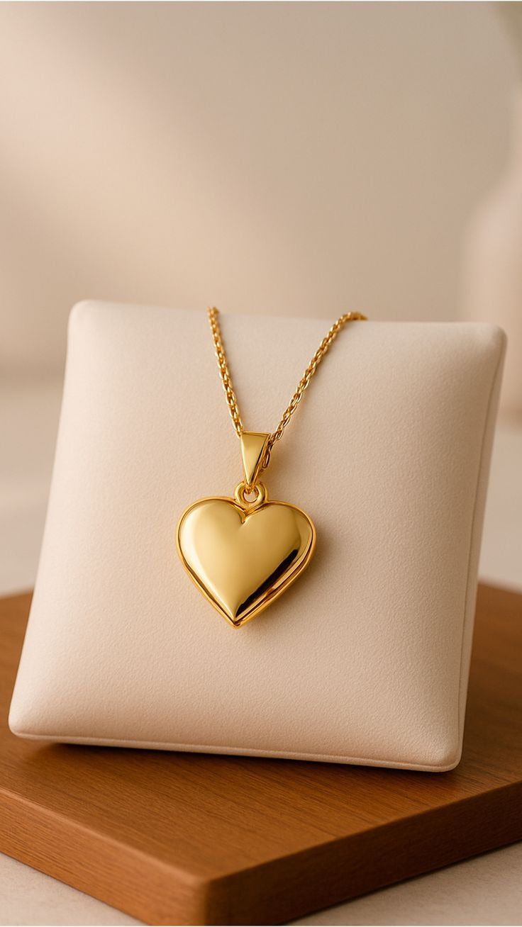 Gold Plated Heart Pendant Necklace
